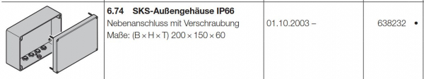 Hörmann SKS-Außengehäuse IP66 Nebenanschluss mit Verschraubung, 638232