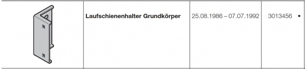 Hörmann Laufschienenhalter Grundkörper für Industrietore-Baureihe 20-30, 3013456