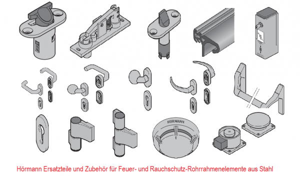 Hörmann Ersatzteile und Zubehör für Feuer- und Rauchschutz- Rohrrahmenelemente aus Stahl, PDF Datei.