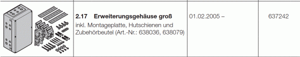 Hörmann Erweiterungsgehäuse groß A/B 435-A/B-445-A/B 460, 637199