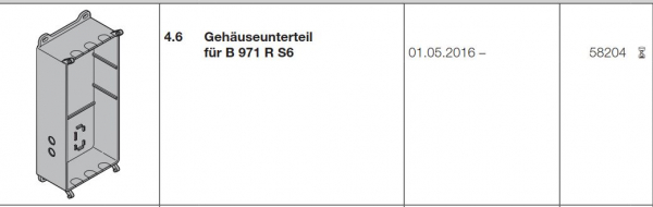 Hörmann Gehäuseunterteil für die Steuerung B 971, R S6, 58204