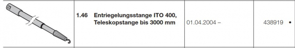 Hörmann Entriegelungsstange ITO 400, Teleskopstange bis 3000 mm, 438919