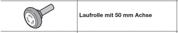 Hörmann Zubehör für Torglieder Baureihe 30, 40,  EcoStar, RenoMatic, light, Laufrolle mit 50 mm Achse, 3040311