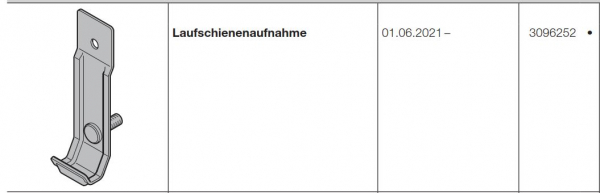 Hörmann Laufschienenaufnahme Baureihe 60, 3096252