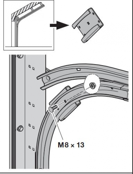 Hörmann Laufschienenbogen-Verstärkung Torbeschlag N, L mit RC2 Baureihe 60, 3097977