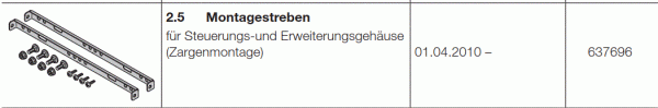 Hörmann Montagestreben für Steuerungs-und Erweiterungsgehäuse  (Zargenmontage), 637696