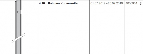 Hörmann Rahmen Kurvenseite (HST 42) BR10, Seiten-Sektionaltor, 4003964