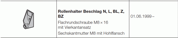 Hörmann Rollenhalter Z Beschlag für RenoMatic, EcoStar, Baureihe 30, 40, 3039099