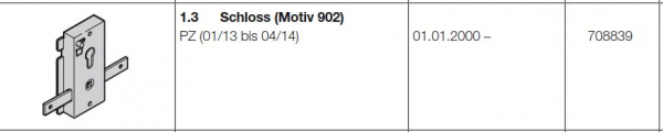 Hörmann Schloss (Motiv 902) für Berry DF 98, 708839