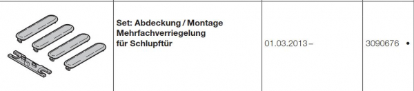 Hörmann Set: Abdeckung Montage Mehrfachverriegelung für Schlupftür für Industrie-Baureihe 40, 50, 60, 3090676