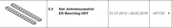 Hörmann Set: Antriebszubehör ES-Beschlag für (HST) Seiten-Sektionaltor, 437722