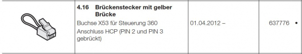 Hörmann Brückenstecker mit gelber Brücke, 637776