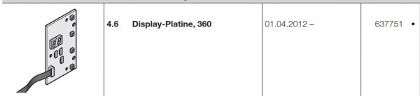 Hörmann Display-Platine Steuerungen integriert 360, 637751