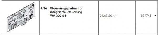 Hörmann Steuerplatine für integrierte Steuerung WA 300 S4, 637748