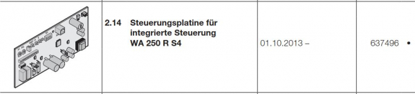 Hörmann Steuerungsplatine für integrierte  Steuerung WA 250 R S4, 637496