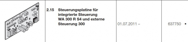 Hörmann Steuerungsplatine für integrierte Steuerung  WA 300 R S4 und externe Steuerung 300, 637750