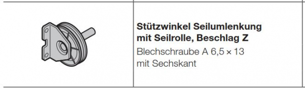 Hörmann Stützwinkel Seilumlenkung mit Seilrolle Beschlag Z, BZ für Baureihe 40, EcoStar, 3047257