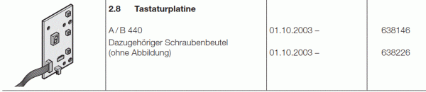 Hörmann Schraubenbeutel für Tastaturplatine, 638226