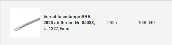 Hörmann Verschlussstange für Schwingtore N80 und F80 und EcoStar (BRB) 2625 mm, 1030049