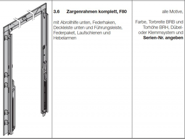 Hörmann Zargenrahmen komplett F80, 842