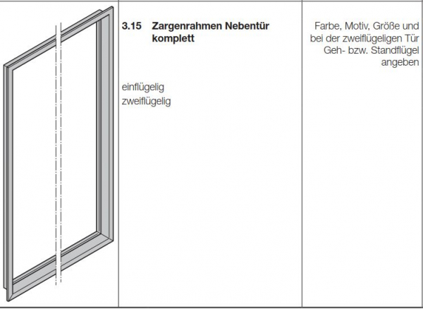 Hörmann Zargenrahmen 2 Flügilige Nebentür komplett, 844