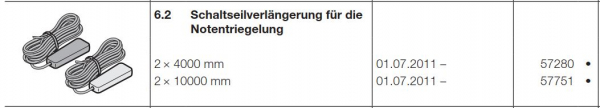 Hörmann Schaltseilverlängerung für die Notentriegelung 2 x 10000mm, 57751