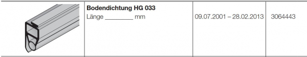 Hörmann Ersatzteil für die Industrietor der Baureihe 40 Bodendichtung HG 033, 3064443