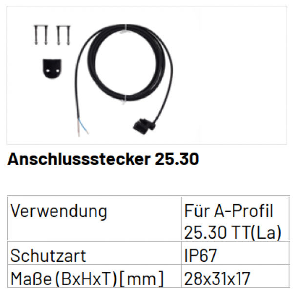 Marantec, MFZOvitor Protect-Contact 25.30 Abschlussstecker 8K2 Stecker mit Kabel, Länge 5.000 mm , 149936