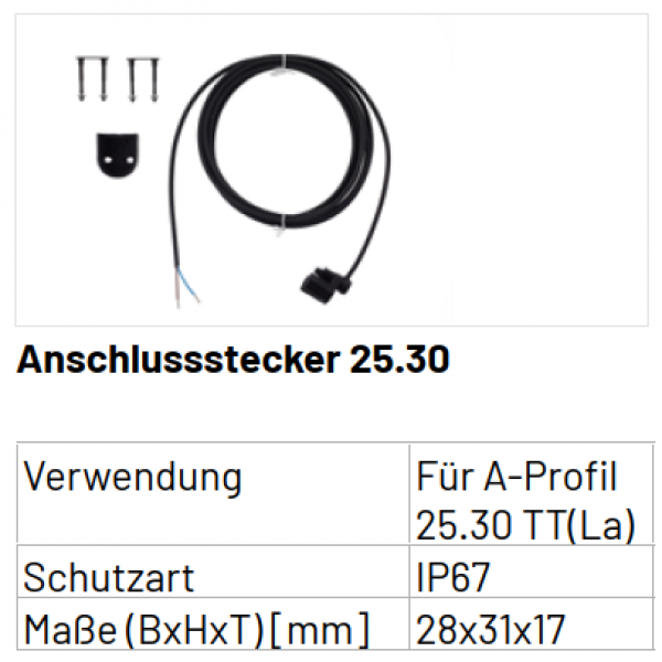Marantec, MFZOvitor Protect-Contact 25.30 Abschlussstecker 8K2 Stecker mit Kabel, Länge 1.00 mm, 149935