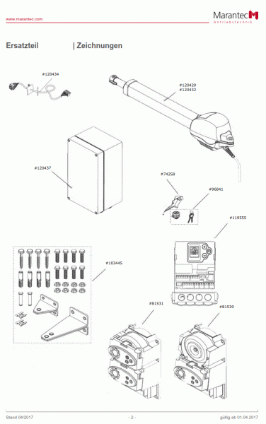 Marantec Motor-Aggregat, Comfort 516, (1.500 mm), Drehtor, 120429