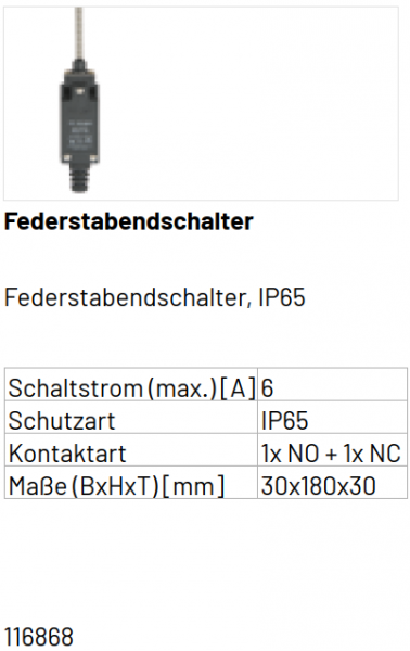 Marantec Federstabendschalter, 116868