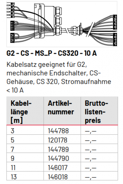 Marantec Kabelsatz, G2 - CS - MS_P - CS320 - 10 A