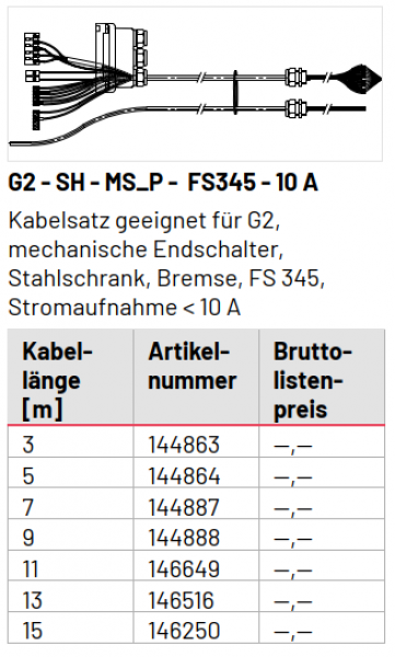 Marantec Kabelsatz, G2 - SH - MS_P -  FS345 - 10 A