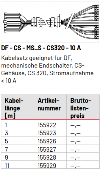 Marantec Kabelsätze DF - CS - MS_S - CS320 - 10 A