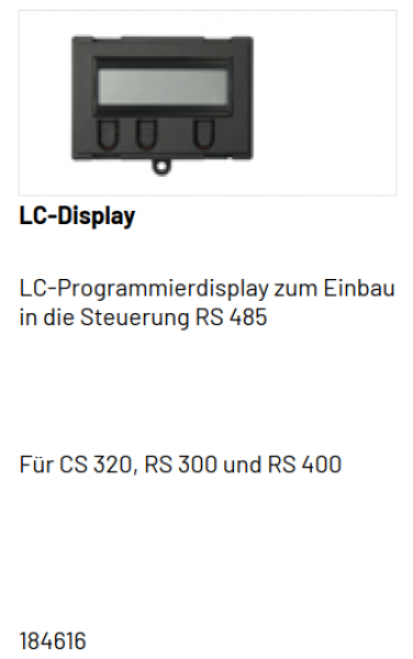 Marantec, MFZ, LC-Programmierdisplay, zum Einbau in die Steuerung, 184616