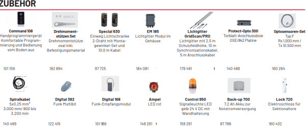 Marantec, MFZ, VTA 14-61-E-KU, Schnellentriegelung mit Nothandkurbel, Sektionaltorantriebe, 172105