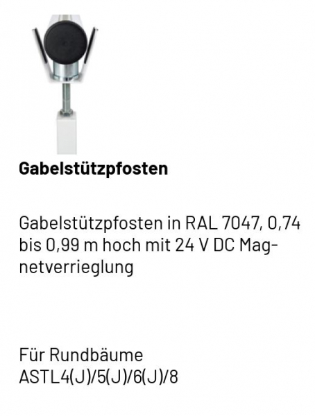 Marantec Gabelstützpfosten in RAL 7047 Gabelstützpfosten in RAL 7047 mit 24 V DC Magnetverrieglung,183862