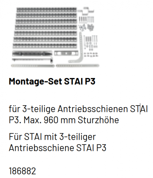 Marantec Montage-Set STAI P3, Antriebsschiene STAI P3, 186882