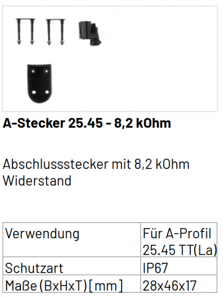 Marantec Protect-Contact 25.45, Abschlussstecker, Länge 10.000 mm, 151262, 186965