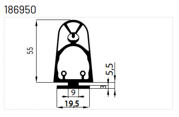 Marantec Protect-Contact 35.55 Kontaktleistenprofil ohne Dichtlippe TsT, 123146,186950