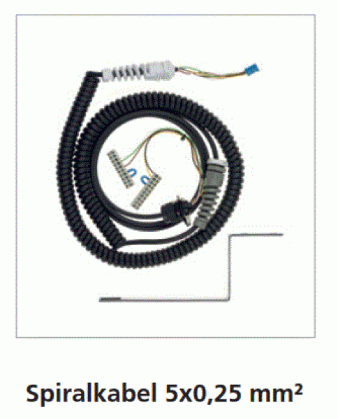 Marantec Spiralkabel 5 x 0,25 mm² Kabellänge ungewendelt / Wendellänge 5.000 mm / 1.250 bis 3.200 mm, 158826, 184468