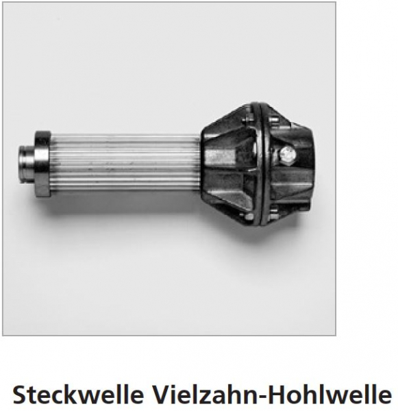 Marantec Steckwelle, Vielverzahnung mit Anflanschadapter für Federwelle 35 mm mit Nut, 77118