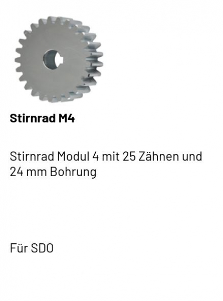 Marantec Stirnrad Modul 4 mit 25 Zähnen und 24 mm Bohrung , 144425