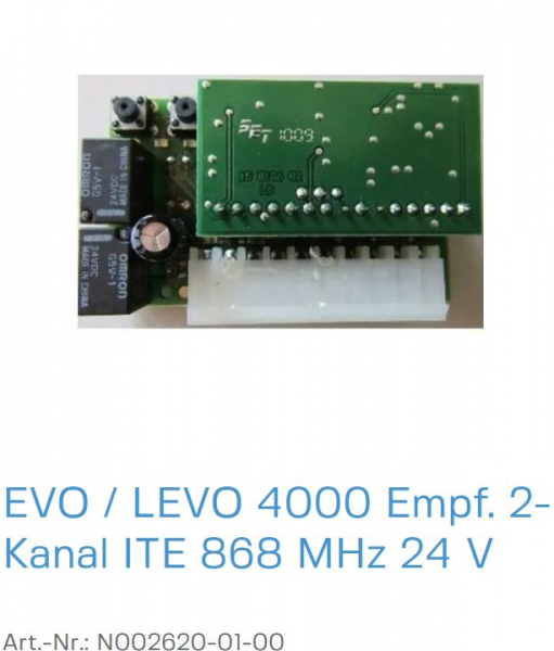 Normstahl EVO / LEVO 4000 Empf. 2-Kanal ITE 868 MHz 24 V, N002620-01-00