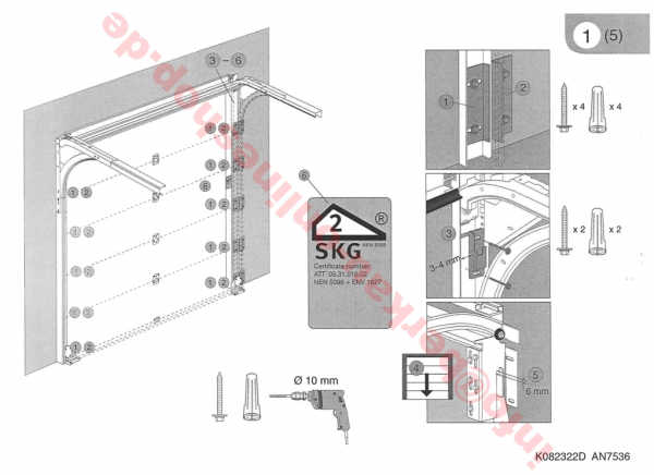 Normstahl Einbruchschutzset (2 Sektionen), für Deckenlauftor Superior42/+42, K087988