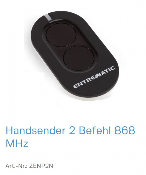 Normstahl Handsender Zen 2 Befehl 868 MHz, ZENP2N