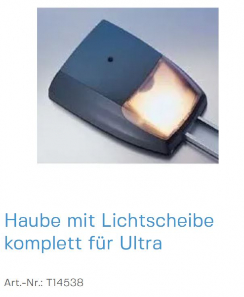 Normstahl Haube mit Lichtscheibe komplett für Ultra, T14538