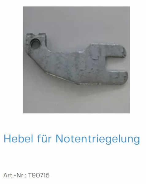 Normstahl Hebel für Notentriegelung für den Garagentorantrieb Tandem SSD, T907159