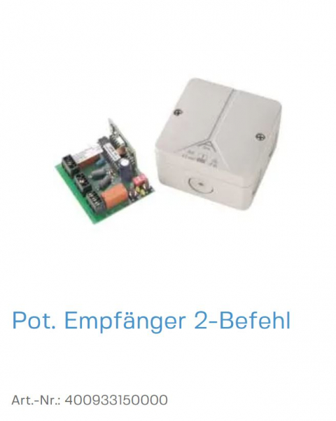 Normstahl Potentialfreier Empfänger 2-Befehl, 40Mhz/FM, 24 Volt, 400933150000