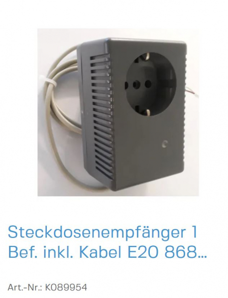 Normstahl Steckdosenempfänger 1 Bef. inkl. Kabel E20 868 MHz, K089954